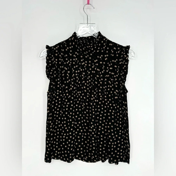 Ganni Black and Cream Polka Dot Blouse - Picture 4 of 14